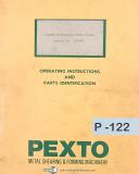 Pexto-Pexto 10-U-4, 10-U-6, 12-U-4 12-U-6 and 14-U-6 Series Shear Operations and Parts List Manual-10-U-4-10-U-6-12-U-6-12U4-01